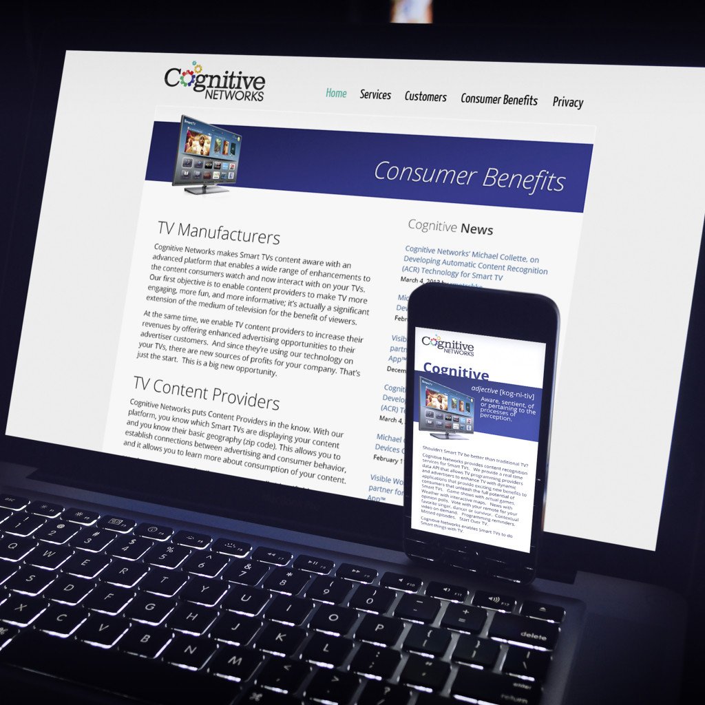 _designdevelop_'s tweet photo. For this throwback, a website developed for Cognitive Media Networks. Part of a larger branding &amp; identity project that included print &amp; supporting assets. It gave us a glimpse into the developing smart-tv world.
#webdesign #webdevelopment #wordpress #throwbackthursday https://t.co/Q7SxbJElf4