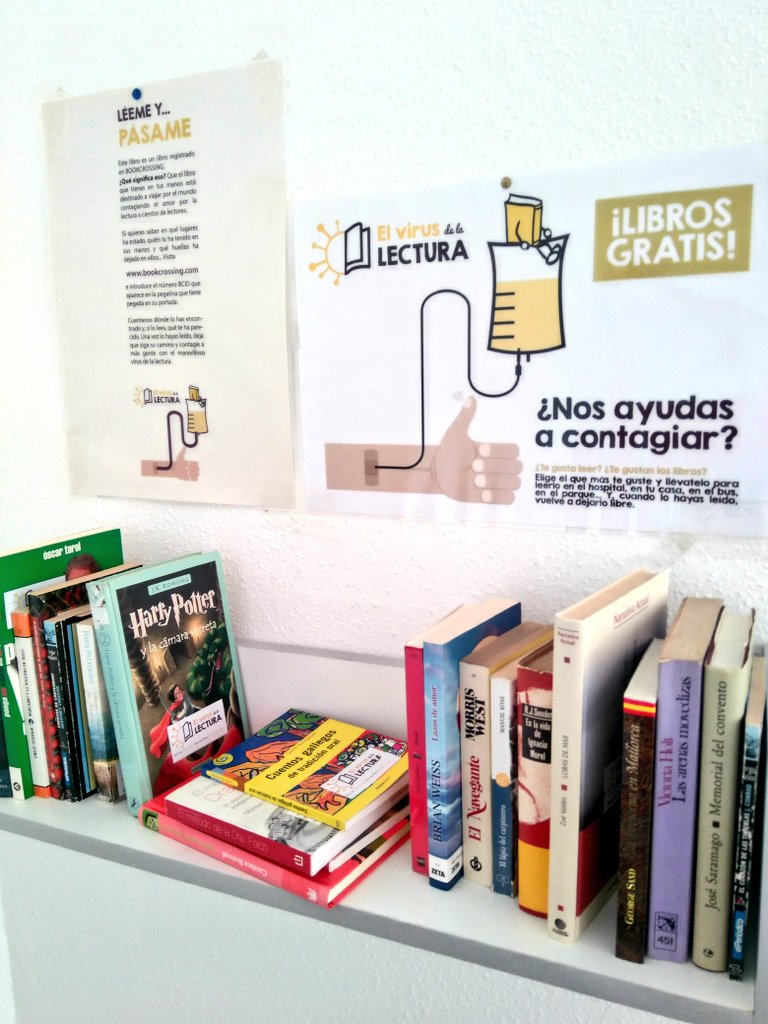 BIB_Cubit's tweet photo. #libroslibres muchos #libroslibres ya están en manos de nuevos #lectores que se han encontrado con la #lectura en su visita al #hospital #BookCroosing Acerca tú también tus #libros personales la próxima vez... https://t.co/5H1ARw2IKL