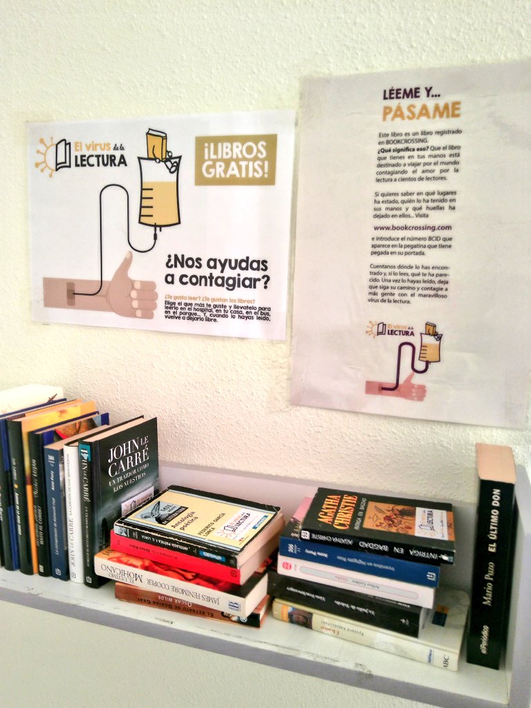 BIB_Cubit's tweet photo. #libroslibres muchos #libroslibres ya están en manos de nuevos #lectores que se han encontrado con la #lectura en su visita al #hospital #BookCroosing Acerca tú también tus #libros personales la próxima vez... https://t.co/5H1ARw2IKL