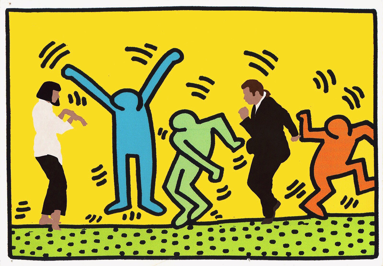 keith haring two dancing figures