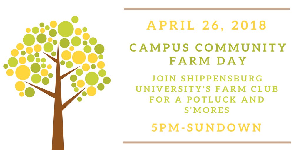 Come to the campus farm for a potluck and s’mores! It’s located off Britton Road near the Burd Run Stream. You can walk through the Spiritual Formation Center parking lot from campus and down the road below the new chilling plant!