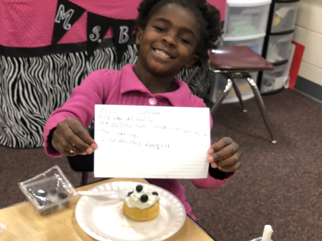 rhonda_behr's tweet photo. Thank you Fruit and Vegetable Program for our strawberries 🍓 and blueberries. We learned how to write a recipe for Berry Shortcake. We loved making and eating this delicious snack! @61WatsonWarrior #warriorstweet https://t.co/VsLCqZi1QH