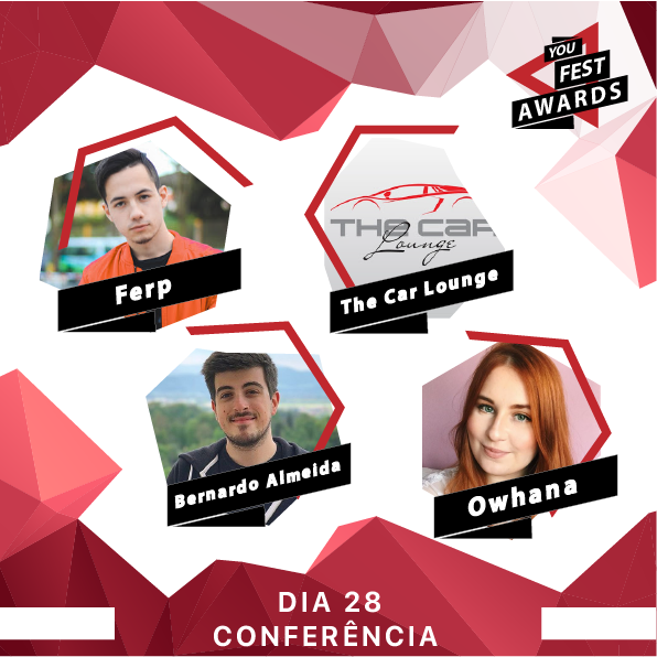 Não percas, dia 28, às 11:30h, conferência sobre o tema "Criação de Conteúdo no YouTube" com @owhanaa , @FerpLeFerp, <a href="/BernasAlmeida/">Bernardo Almeida</a> e The Car Lounge! Vem assistir e participar, pois haverá um Q&amp;A no final da conferencia!! Garante já o teu Bilhete! ;-) #youfestawards #yfa2018