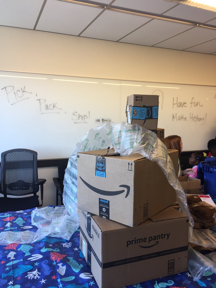 amazon_policy's tweet image. Our newest fulfillment center associates are hard at work learning how to pick, pack and ship boxes to each desk. #TakeYourChildToWorkDay #FutureAmazonians #OutforDelivery