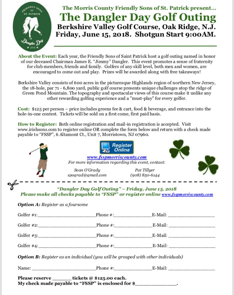 FSSPNJ's tweet image. 2018 Dangler Day Golf Outing is coming ! Save the Date Friday June 15th at Berkshire Valley Golf Course Sponsors Needed go to Fsspmorriscounty.com to get more information! #friendlysons #fssp #nj @FSSPBaltimore @FSSPHunterdon @RyanDtheRealtor @FSSP47 @FreyKC @AOHBernardsvill