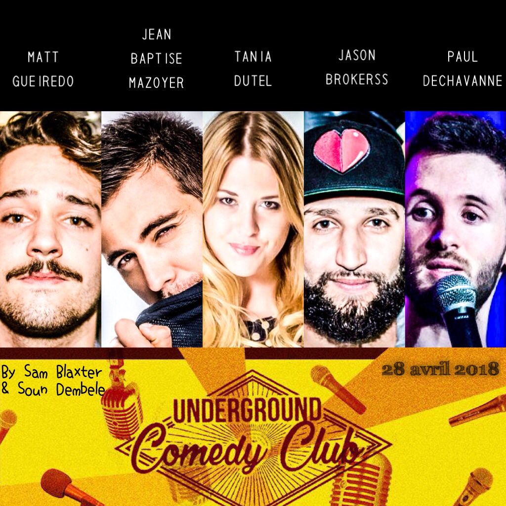 Samedi à l’Underground, la magie de l’humour va opérer 🤩 

Avec @mattgueiredo @jibeofficiel @Tania_Dutel @JasonBrokerss <a href="/pauldechavanne/">Paul Dechavanne</a> 

billetreduc.com/202951/evt.m.h… #JeudiPhoto