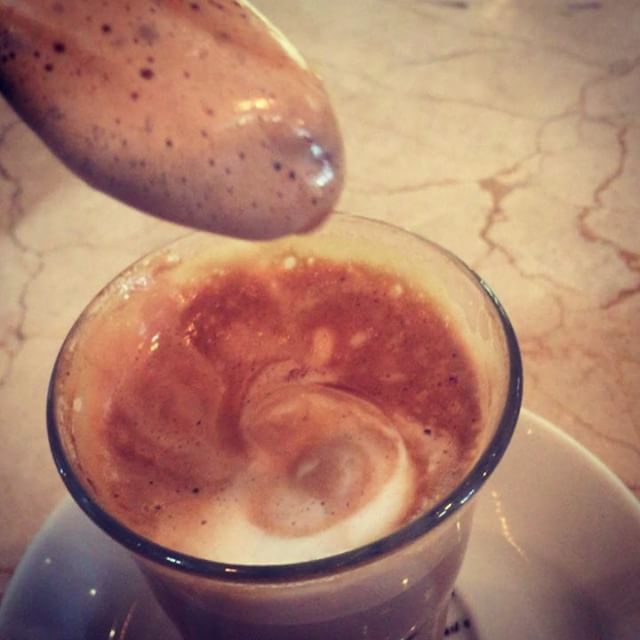 LaurenJMapp's tweet photo. Drinking my favorite espresso drink while I work on my capstone project. The Bicerin from @caffecalabria is made with layers of Nutella, espresso and steamed milk, and it is by far the most decadent drink in San Diego. #food #foodie #coffee #latte #latteart #espresso #espres… https://t.co/yeEzTHUJkC