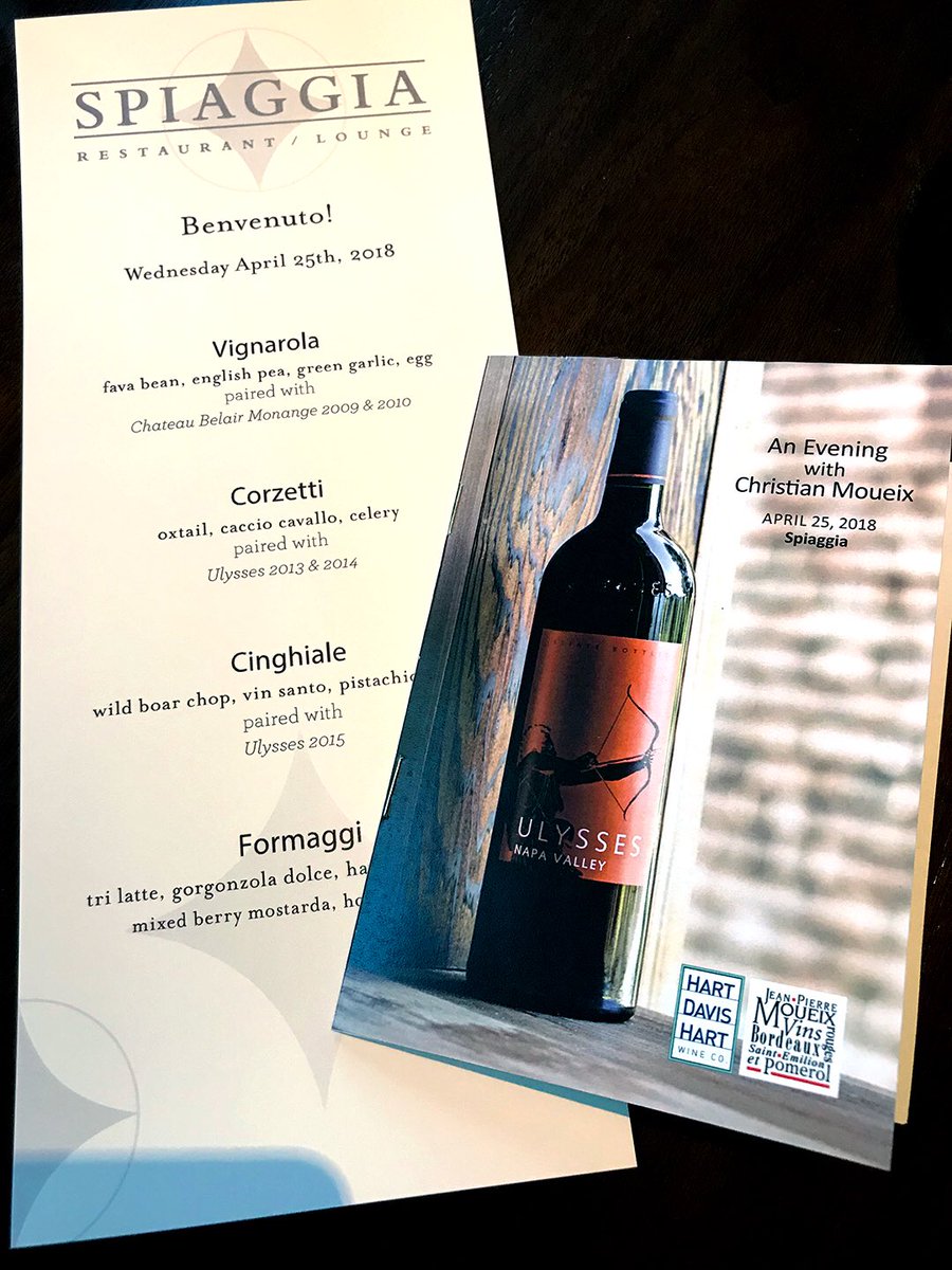 hdhwine's tweet photo. Last night we hosted a dinner with special guest Christian Moueix featuring his wines of Château Bélair-Monange and Ulysses Vineyards. It was a wonderful evening of food and wine! If you’d like to try some for yourself, visit our retail page for a selection of vintages &amp; formats! https://t.co/tRqqtSYfIK