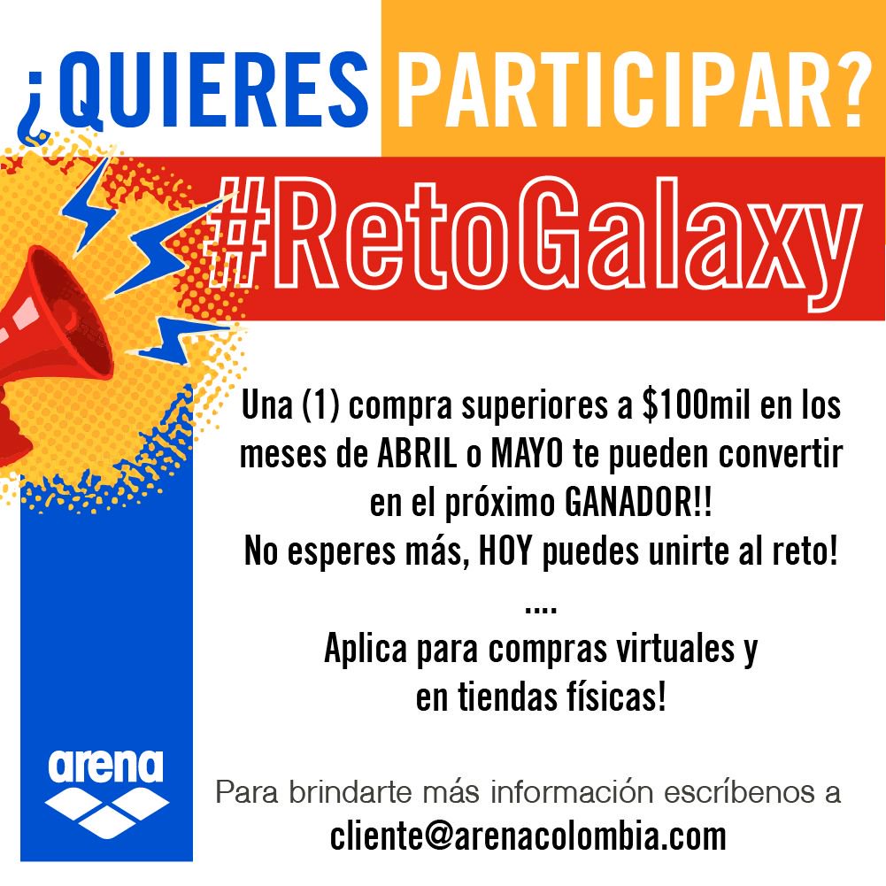 ArenaColombia's tweet photo. 💪🏼Se uno de los 3 GANADORES de nuestro #RetoGalaxy 👉🏻 Hay excelentes premios y tu puedes ser uno de los felices ganadores!🏆Así que no esperes más!!, VAMOS POR EL ORO! 📩 Escríbenos a cliente@arenacolombia.com para enviarte información.⏰ FECHA LÍMITE: 27 de Mayo https://t.co/eXy8CnIW4d