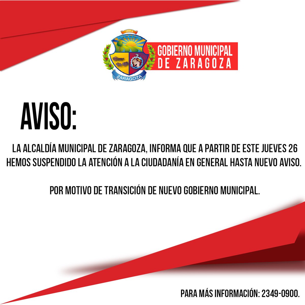 Hemos iniciado el proceso de traspaso de nuestro gobierno municipal <a href="/FMLNoficial/">FMLN Oficial</a> a las nuevas autoridades. 

Tomar nota y estar pendientes hasta nuevo aviso. Estoy comprometido a trabajar con transparencia hasta el último día.