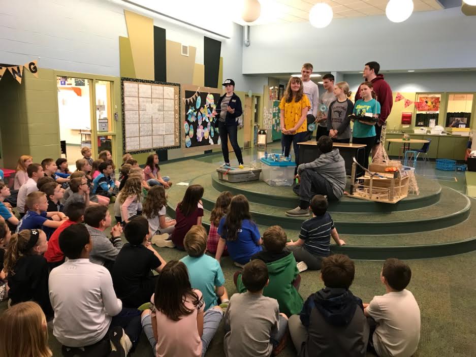 Barbie_Hartwell's tweet photo. Impressed by my EMS and EHS Science Olympians as they shared their experiences with 3rd and 5th graders yesterday! They encouraged students to pay attention in class because what they are learning now will greatly help them in ALL of their classes in the future! @SplichalJulie https://t.co/kuCS3qozlt