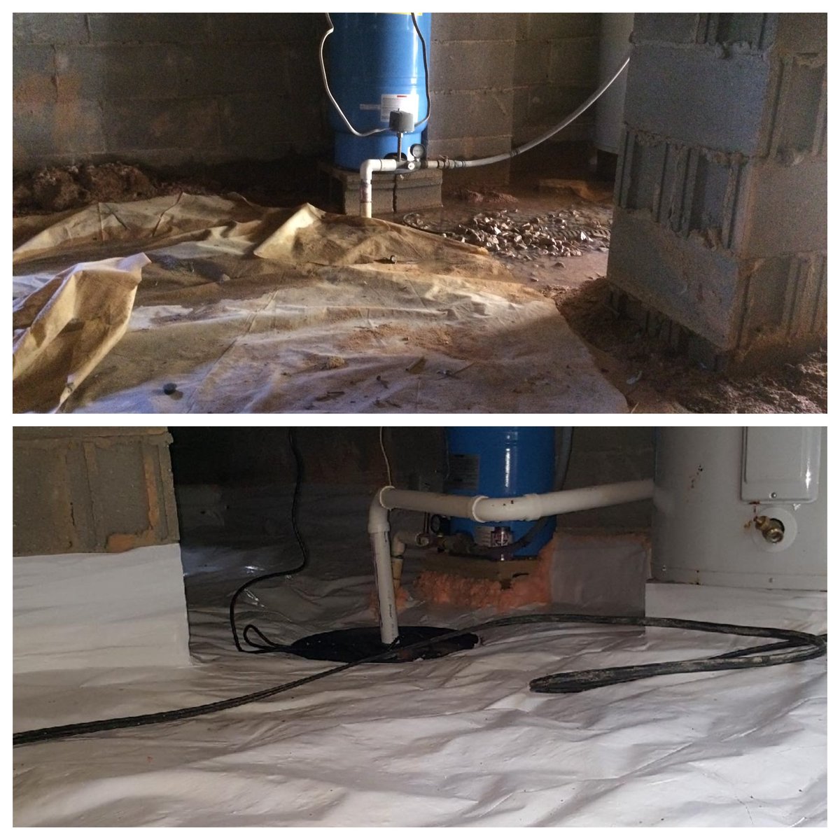 moldmedics's tweet photo. #wedidthat #vaporbarrier #moldmoisturemedics #cleancrawlspace #sumppumpadded #crawlspace https://t.co/J3Ahycv4iO