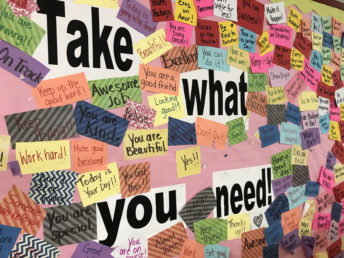 cpolney's tweet photo. #takewhatyouneed #wisewords #Amityville #encouragement #postits #EWMMS https://t.co/ogLyg6lujp