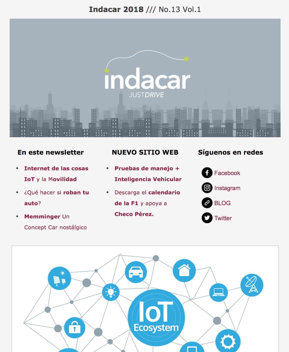 indacario's tweet photo. En el #newsletter de esta semana:
📡  #IoT
👮‍ ¿Qué hacer si te roban tu auto?
🚗  #Memminger
🛣️ Las mejores pruebas de manejo con @MotorenMX 
📅 Calendario de la #f1

https://t.co/u5c03shfPD https://t.co/8xLV5TVlqs