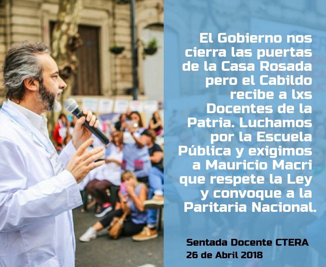 utectera's tweet photo. #ParitariaNacionalDocente
#MacriEscucháALosDocentes
#SentadaDocente
#CTERA https://t.co/2DJbVqJgFX