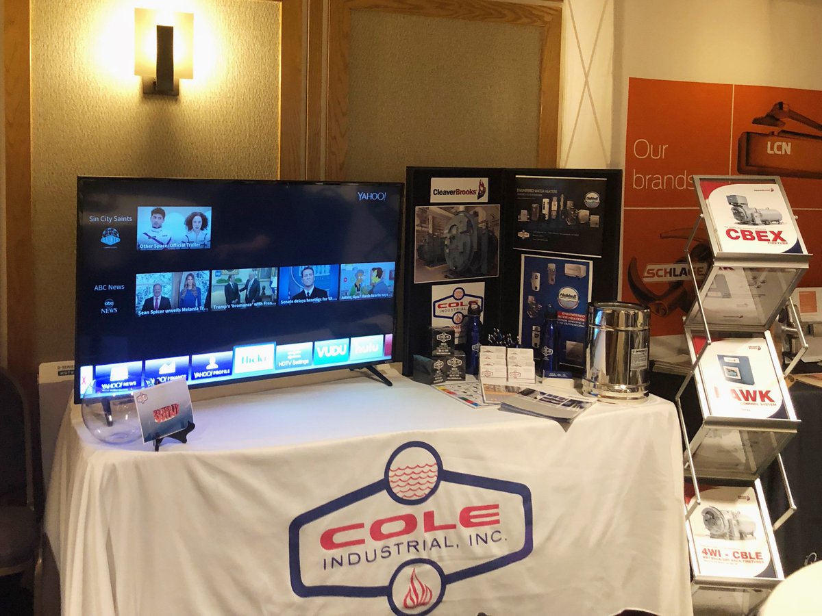 ColeIndust's tweet photo. Sponsoring the @wssherocks Spring Symposium discussing our boiler room solutions from @HubbellHeaters, @cleaverbrooks , Jeremias Exhaust and more. #facilityengineer #FacilitiesManagement https://t.co/R1xbDDGoW9