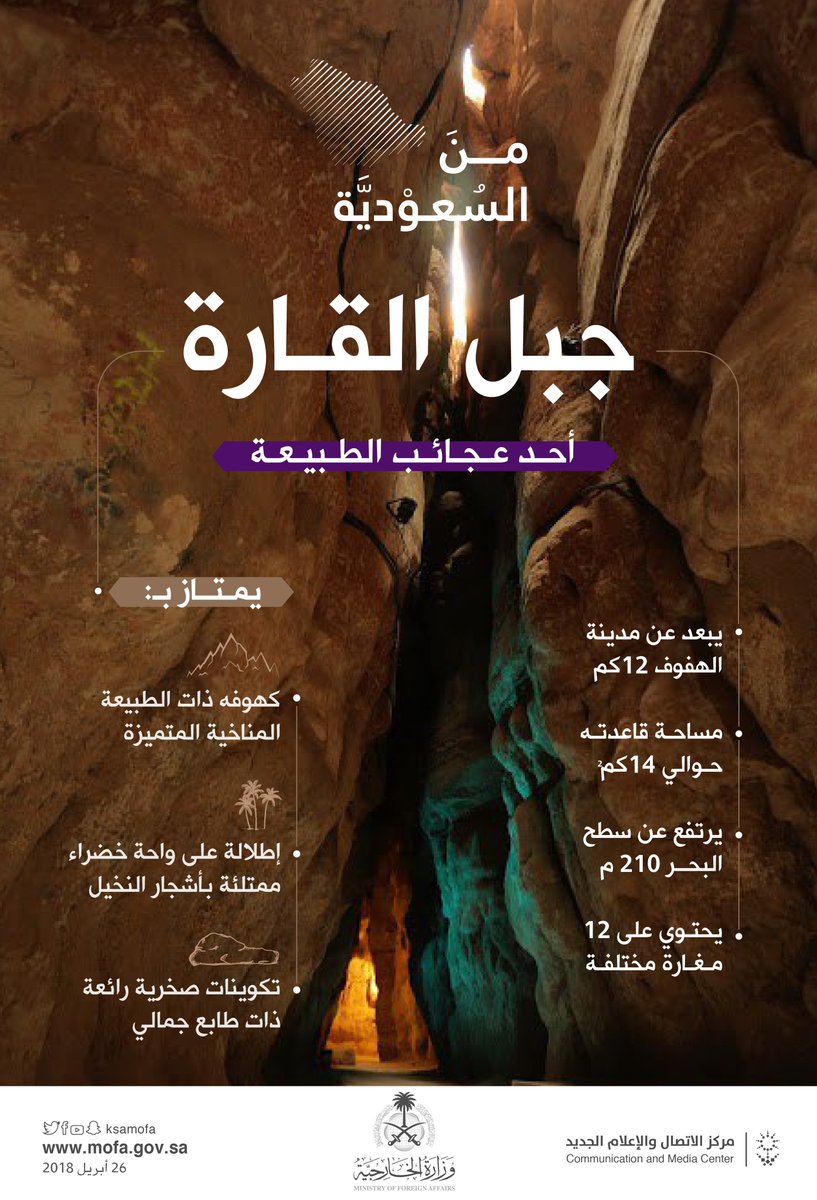 #من_السعودية | تعرّف على #جبل_القارة .. أحد عجائب الطبيعة في المملكة