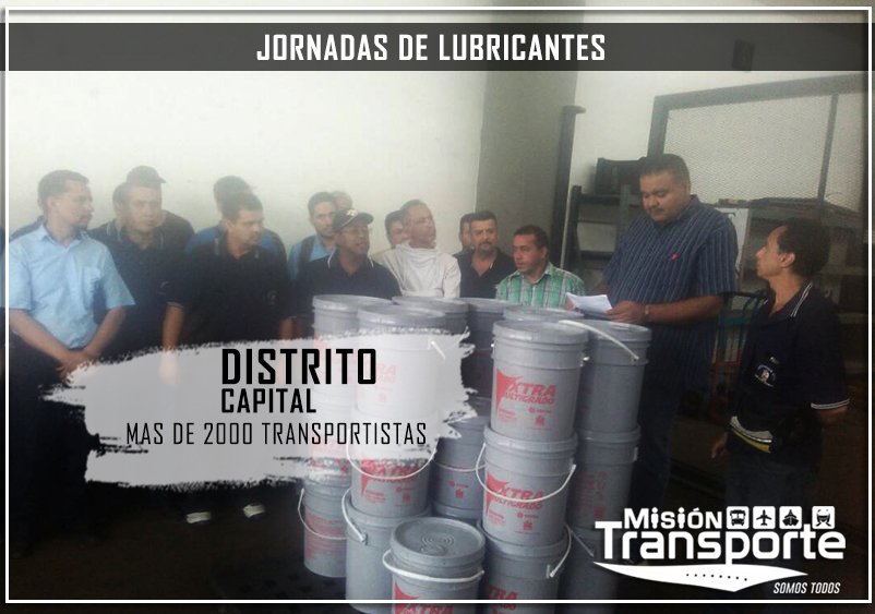 mintransporteve's tweet photo. Cumpliendo las instrucciones del Pdte. @NicolasMaduro continuamos con las Jornadas de entrega de aceites, hoy desde los talleres de propatria atendiendo a mas de 2000 Transportistas 
___
#MisionTransporteSomosTodos
#SeguimosAvanzando
#GMVV7AñosDeAmor https://t.co/1Jz2FRsF1e