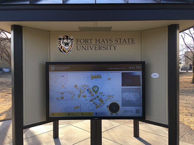 visix_inc's tweet image. Check out what Fort Hays State University is doing with their digital wayfinding and interactive signs in our online gallery! visix.com/gallery/ @FortHaysState #digitalsignage #interactivedesigns #wayfinding #universitydigitalsignage
