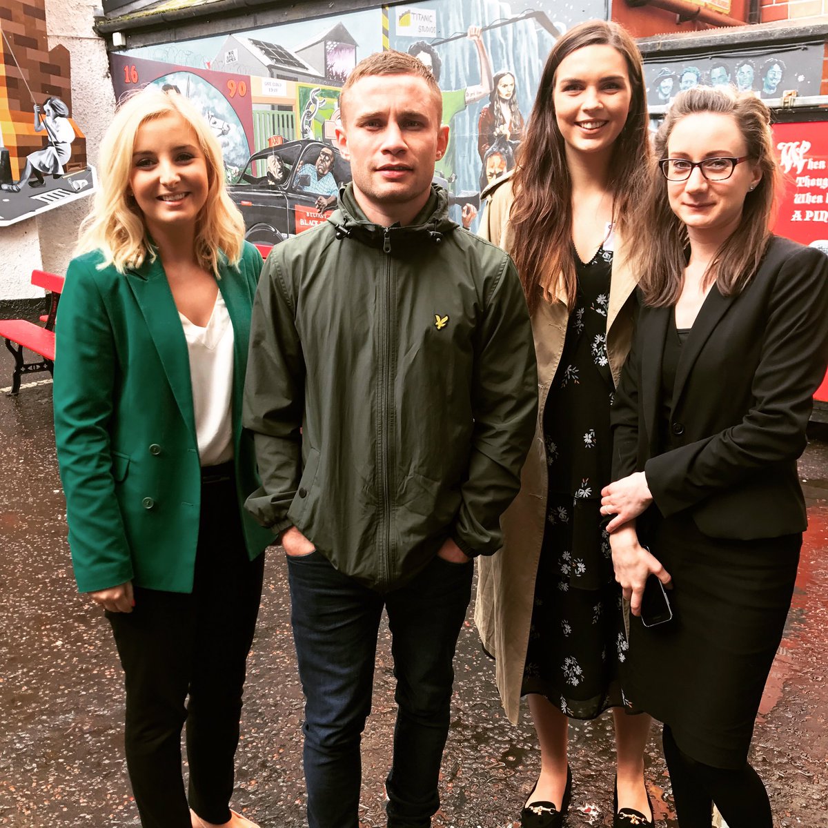 Just <a href="/CarlFrampton/">Carl Frampton</a> dropping by the <a href="/GrantThorntonNI/">Grant Thornton NI</a> Young Professionals event #GTdifference 🙋🏼