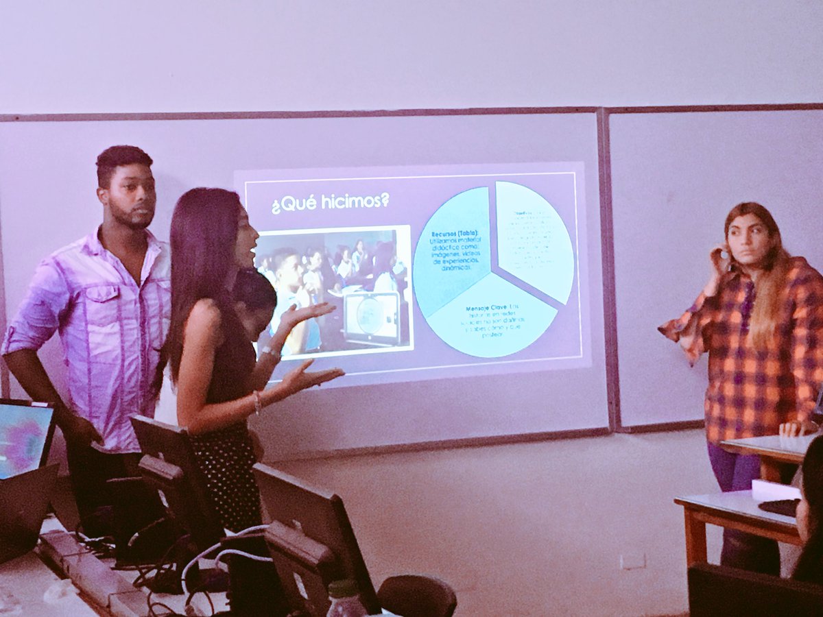 Elissaga's tweet image. El grupo #4 presentó los resultados del taller impartido a chicos de 7mo grado del Instituto América #Perdig18 

Tema: Las historias de #Instagram (lo bueno, lo malo y cómo usarlas mejor) #rrss #ComDigital