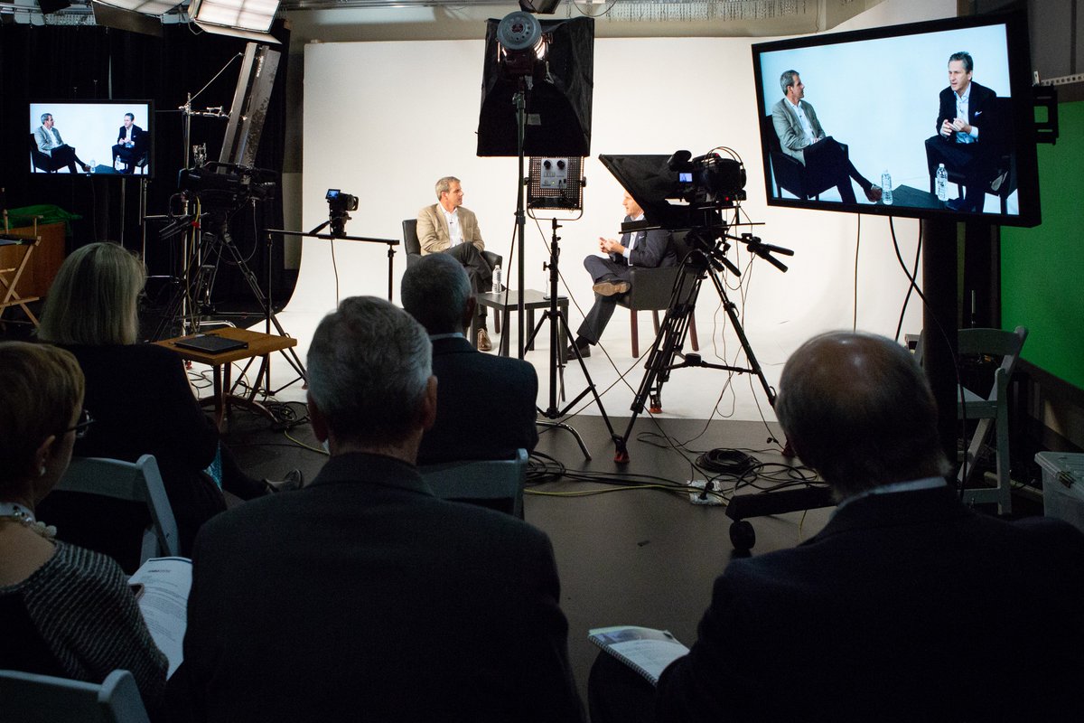 TheCableCenter's tweet photo. Shout out to our #TechStudios crew for a flawlessly filmed C5 keynote! Loved having Mike Fries, CEO @libertyglobal, & Graham Tutton, VP customer insights @comcast, with us in the studio--they sure look great on camera!! Learn more about TechStudios @ TCC: https://t.co/y6fSvqQNPm https://t.co/mQhmlBuXyr
