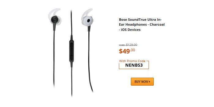 Newegg Neweggnow Deal Bose Soundtrue Ultra In Ear Headphones Charcoal 49 00 Orig 129 00 W Promo Code Nenbs3 T Co A3fnafit9h T Co 3zkru7ighs