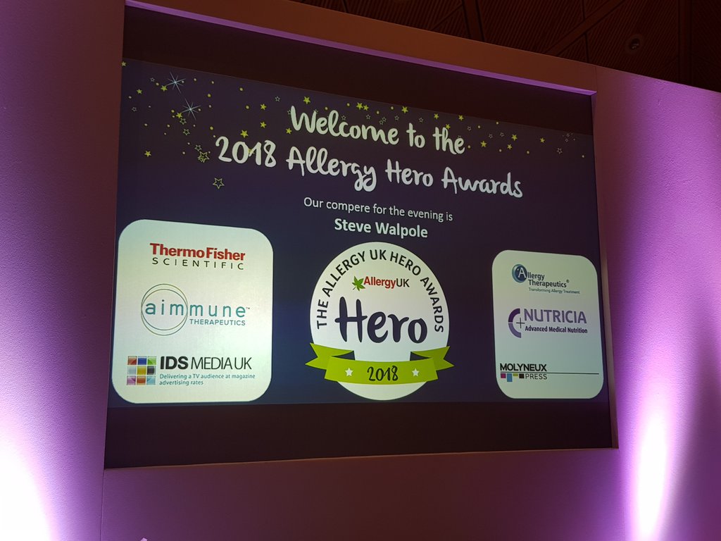 It's the Allergy Hero awards. Good luck to all the finalists. #allergyuk