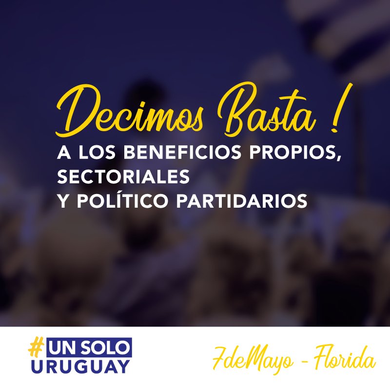 UnsoloUruguay's tweet photo. ¡Nos vamos preparando para hacernos escuchar! 
Este 7 de Mayo todos a Florida, todos a buscar respuestas serias. 
¡Te esperamos! #UnSoloUruguay https://t.co/4yO5ub92VL