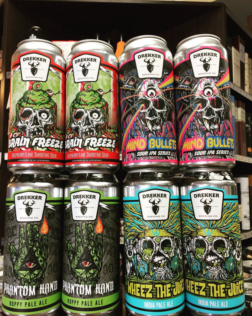 elevatedwbl's tweet photo. Check out these goodies! Courtesy of @DrekkerBrewing #BrainFreeze #MindBullets #PhantomHand #WheezeTheJuice #Drekker #BeerRun #SmoothieSour #SourIPA #IPA #PaleAle #ItsHere #DrekkerThursdayDelivery https://t.co/2gaYT9b0EL