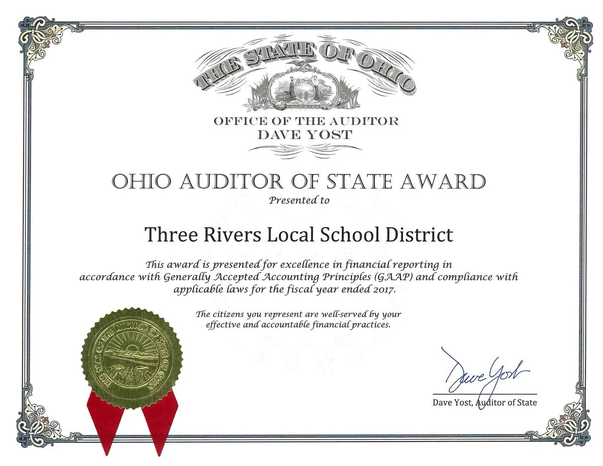 The_Real_O_Man's tweet photo. #OnAGreatDayToBeAYellowJacket... #TRLSD receives the Ohio Auditor of State Award for excellence in financial reporting.
Thanks to Treas. Alice Gundler & staff for their hard work!
@jacketSupt @3RiversCOO @MissBowen1 @taylorsportsAD @YellowJacketCB @HollySimms6 @MrBiedenbach https://t.co/0MHPMOqawM
