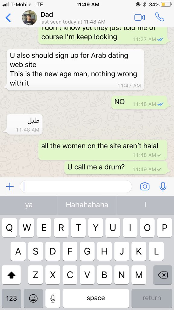 killadani4real's tweet image. What I tell my dad when he brings up arab dating sites 😂🤣😂 #ArabTwitter #ArabProblems #WhatsAppIsForFobs