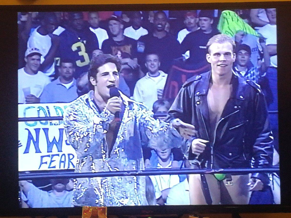 Abyss84Jigsaw's tweet image. One my favourite tag team everrrr! #dancingfools @TheRealDisco #alexwright #wcwthunder