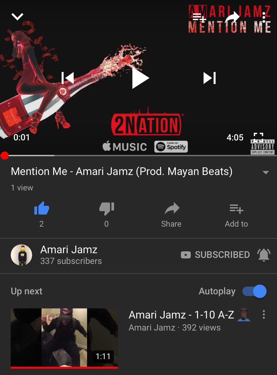 2NationMovv's tweet photo. Amari Jamz- Mention Me (audio) On YouTube and Soundcloud✌🏿 Like, Share and Comment‼️ This One Is Going To Be an Anthem. VISUALS COMING SOON2️⃣✌🏿‼️ Will Be On Spotify and Apple Music Next Week. @AmariJamz2 #2Nation 
https://t.co/Ncz6MYT89n  https://t.co/BdlUMFfTJi https://t.co/oglfzSwrSE