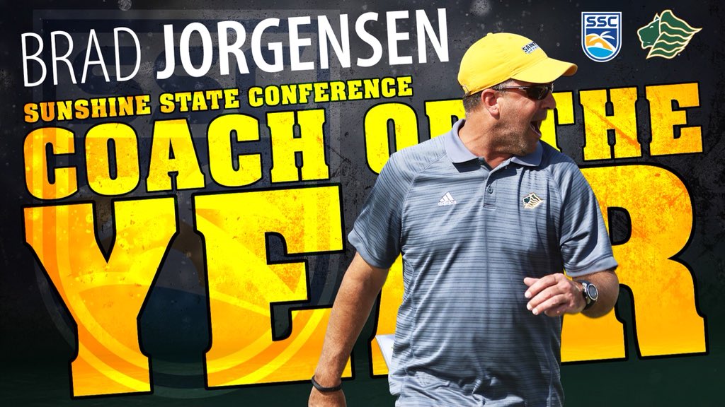 Congratulations <a href="/CoachJorgensen/">Brad Jorgensen</a>, <a href="/D2SSC/">Sunshine State Conference</a> Coach of the Year! 

✅ Undefeated in SSC (7-0)
✅ .929 winning %
✅ <a href="/USILA_Lax/">USILA</a> No. 5 ranking
✅ SSC Regular Season Title
✅ SSC Championship Tournament hosts

#GoSaintLeo #AttackTheDay
#LionsGottaEat