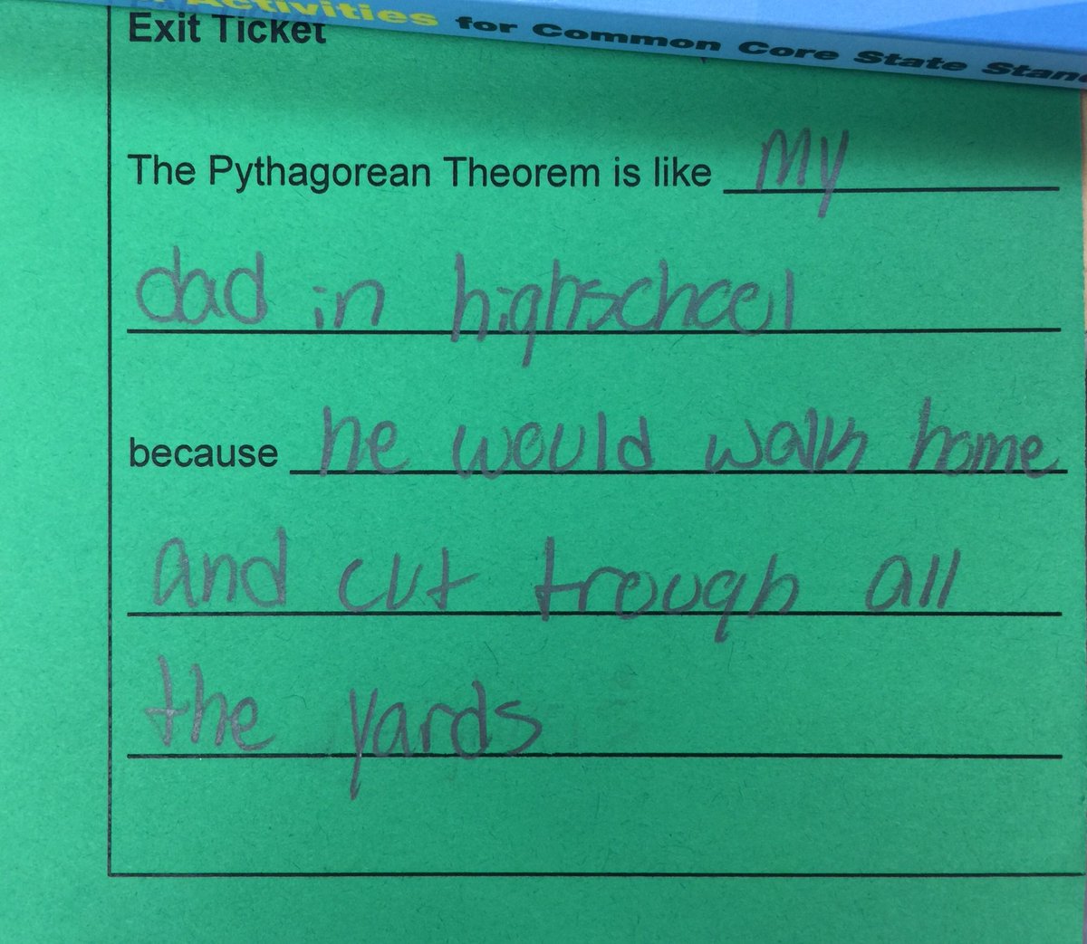 lasteele's tweet photo. Authentic thoughts about the Pythagorean theorem. #iacoreadvocates #iamath https://t.co/ukIN96aXG5