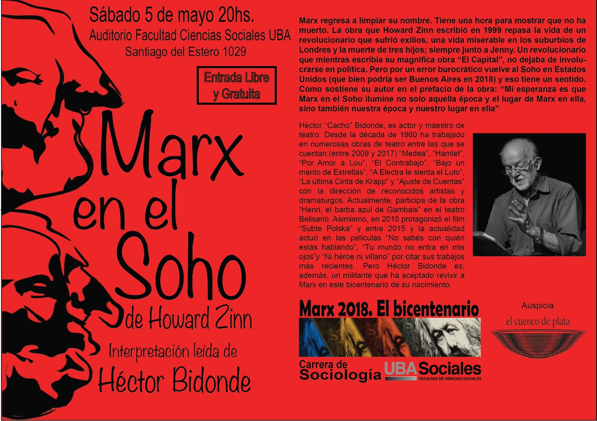 MESLASociales's tweet photo. 📌 Programa de las jornadas “Marx 2018. El bicentenario” https://t.co/weM1vVgr17