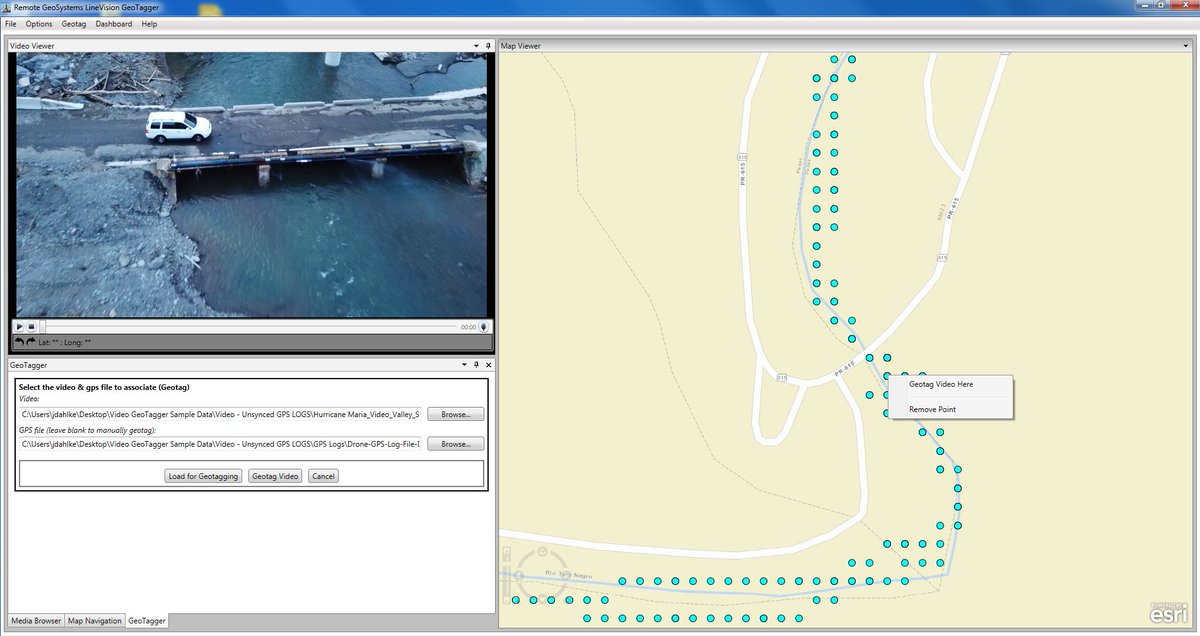 RemoteGeo's tweet photo. Video GeoTagger FREE by @RemoteGeo is now available in the @Esri @arcgis Marketplace - https://t.co/lneBy5PdBv - The easy way to geotag and view your videos with a map! https://t.co/K8GOtY2Af7