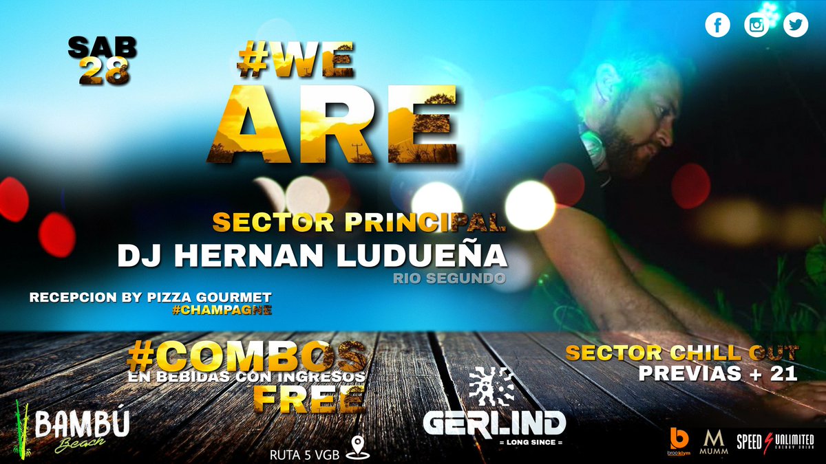 Gerlind_vgb's tweet photo. Sabado 28》WeARE @gerlind_oficial 
Te presentamos al encargado de hacerte bailar toda la noche!  @dj_hernan_luduena (rio segundo)
*ellas free p/lista hasta las 2am 
#COMBOS/con ingresoFREE
*recepcion ▪Listas con los rrpp
#bambubeach #vgb #gerlindlongsince #brooklym2k18 https://t.co/GPeRP7oNEq