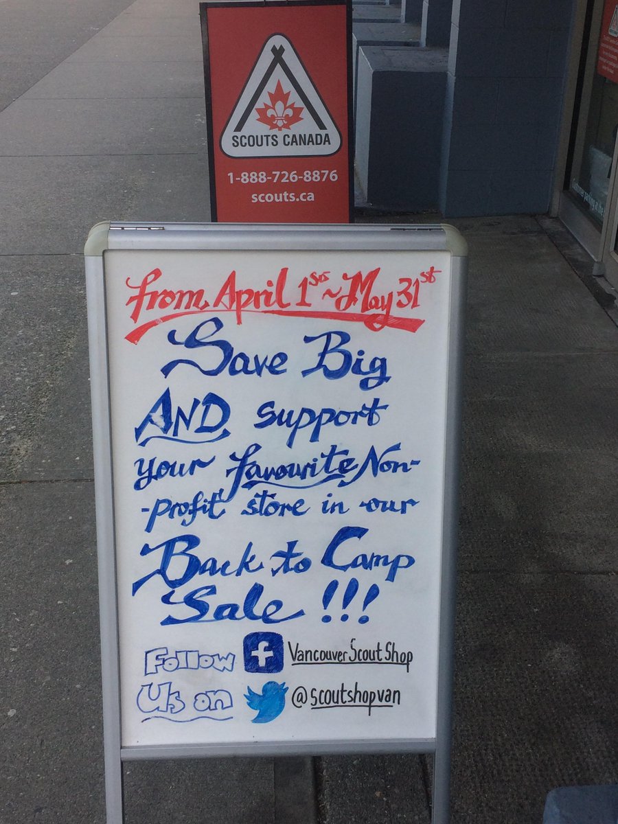ScoutShopVan's tweet photo. Back to Camping Sale on now til May 31st! 20% off Eureka! and Jetboil items. Tents, stoves, sleeping bags, packs, sleeping pads and more to keep you #BePrepared for your outdoor adventures! #NonProfitShop #ProceedsGoBackToScouting https://t.co/MLxIaPCTac