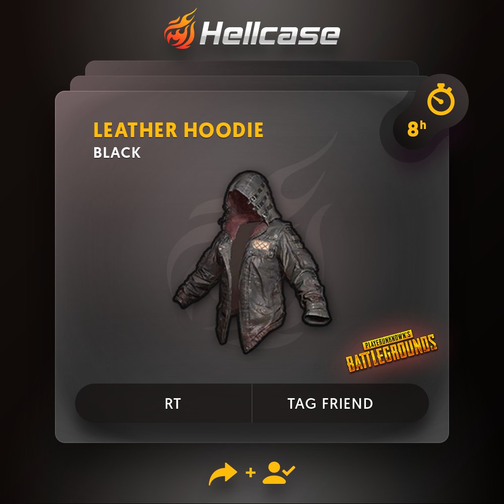 hellcase's tweet photo. 😈Hellcase PUBG Giveaway!
🔻Click https://t.co/52nMTgwILC 
🔻Follow us + RT
🔻Tag your friend
💰The prize is Leather Hoodie!
⏳A winner in 8h! https://t.co/Fg3MOmQJeW