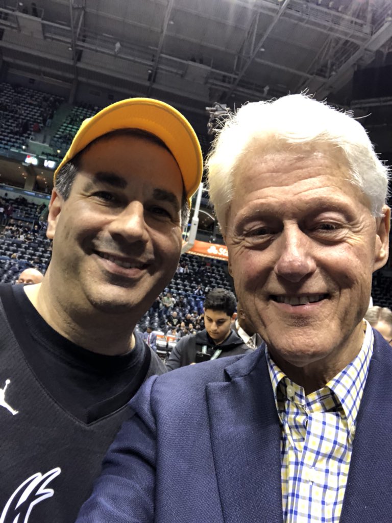 Didn’t expect <a href="/BillClinton/">Bill Clinton</a> to grab my phone and take a selfie.  Go Bucks Go.