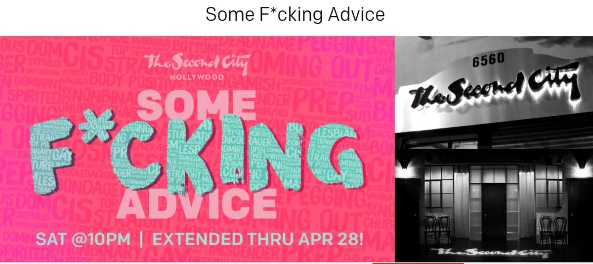 LorangeMic's tweet photo. @OrvilleIV one more chance to get "some f*cking advice" this sat at 10 with  @AprilShowers__ @SecondCityLA https://t.co/OOui6nX2wC