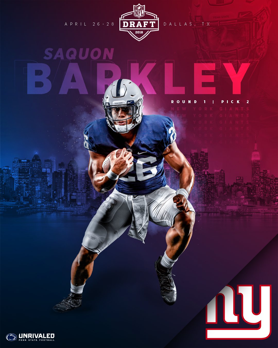 Saquon Barkley A Lions Bark Art Print