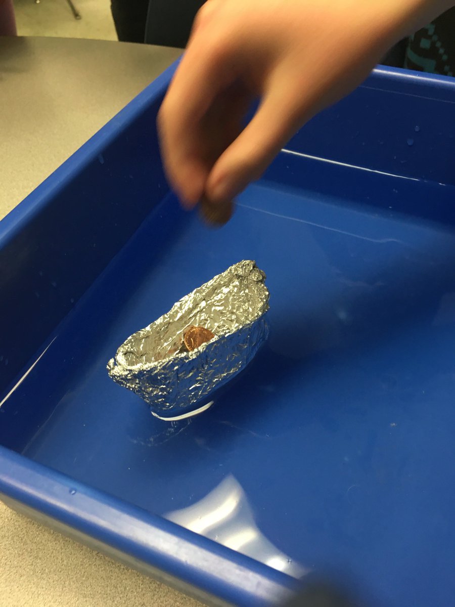 Mshoy4th's tweet photo. How many pennies can fit in your boat and stay afloat? #data #lineplots #boats #pennies #math #westernavenue161 https://t.co/QOP6HuXk62