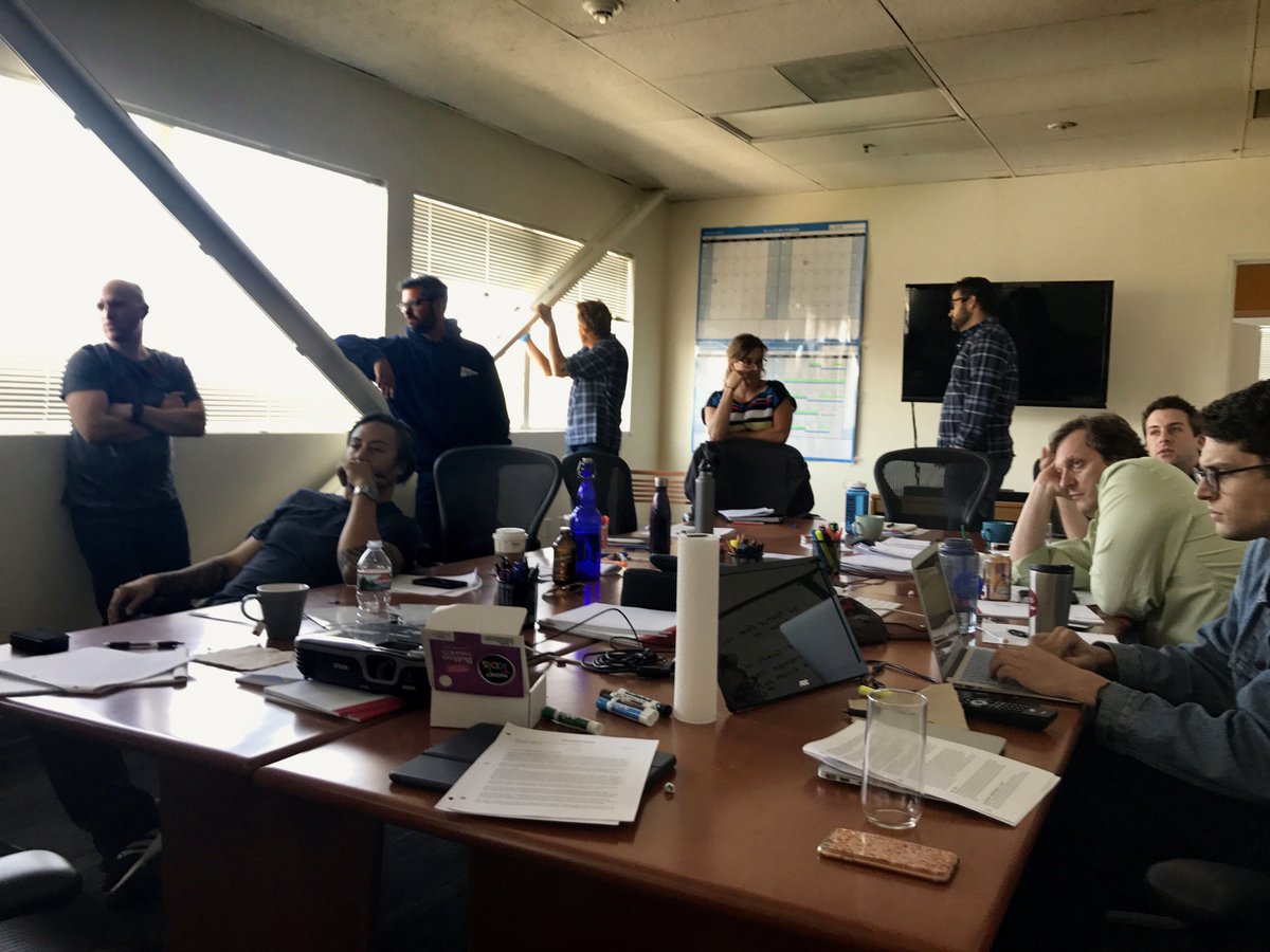 Congrats to the writers at @QuanticoTV Tonight @ 10/9c! Here's typical moment where we were about to jump out a window. @CohenJulia @gideonyago @GisselleLegere @michaelseitzman @mbguercio @davekalstein @AdamArmus @priyankachopra @JohannaEBraddy @MarleeMatlin @russelltovey