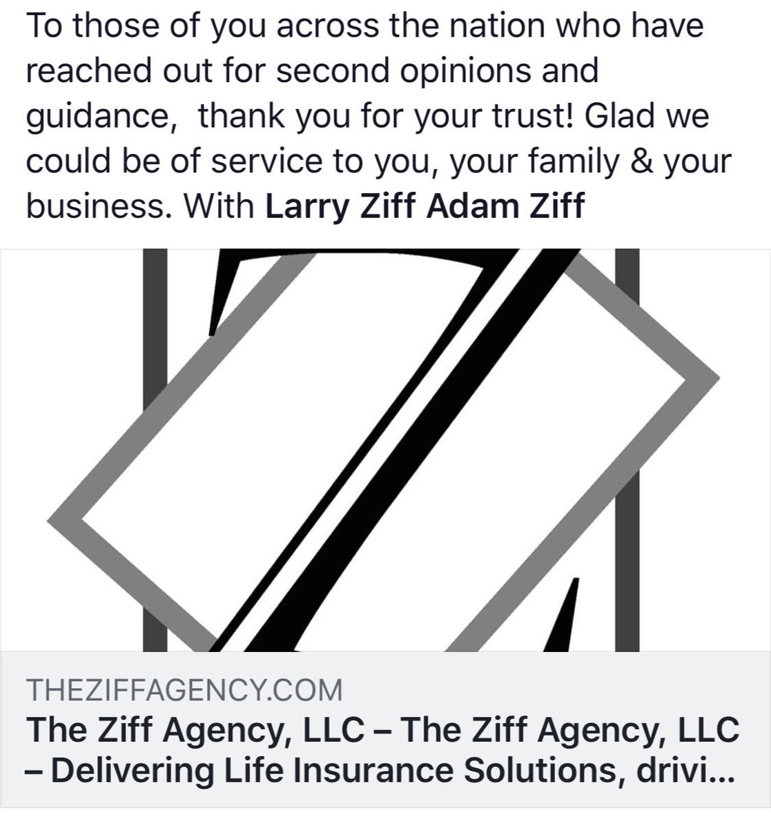 LorraineZiff's tweet image. To those of you across the nation who have reached out for second opinions and guidance,  thank you for your trust! Glad we could be of service to you, your family &amp;amp; your business. theziffagency.com #family #proection #life #business #love #help #guidance