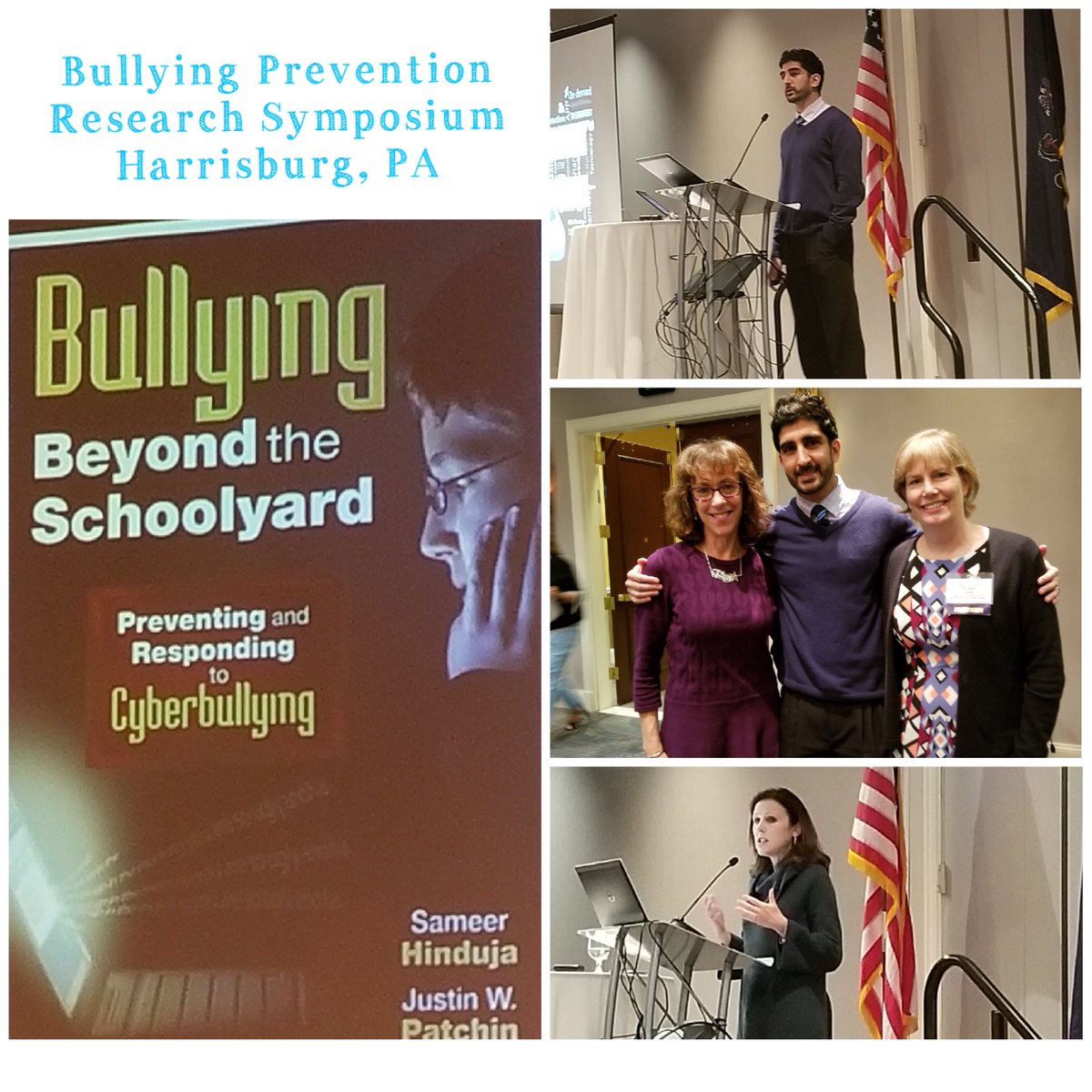 Jane Riese, OBPP Associate Director, and Dr. Sue Limber, Clemson University,  are presenting today at the Bullying Prevention Research Symposium in Harrisburg, PA.  @Olweus #OlweusCU #BullyingPrevention
Top photo:  @hinduja  bottom photo:  Dr. Catherine Bradshaw.