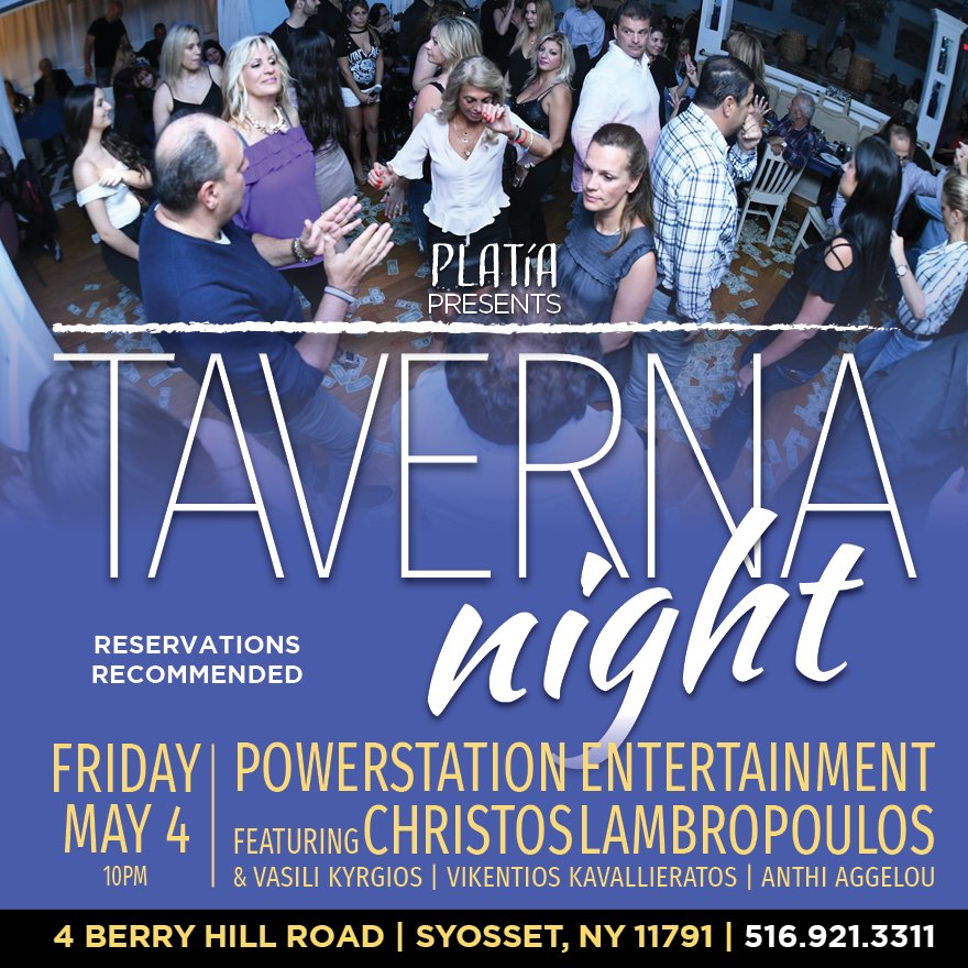 PlatiaSyosset's tweet photo. Join us for Long Island's most popular live Greek music night! Reserve your seats now ! Call (516) 921-3311 https://t.co/SossqQrxDJ