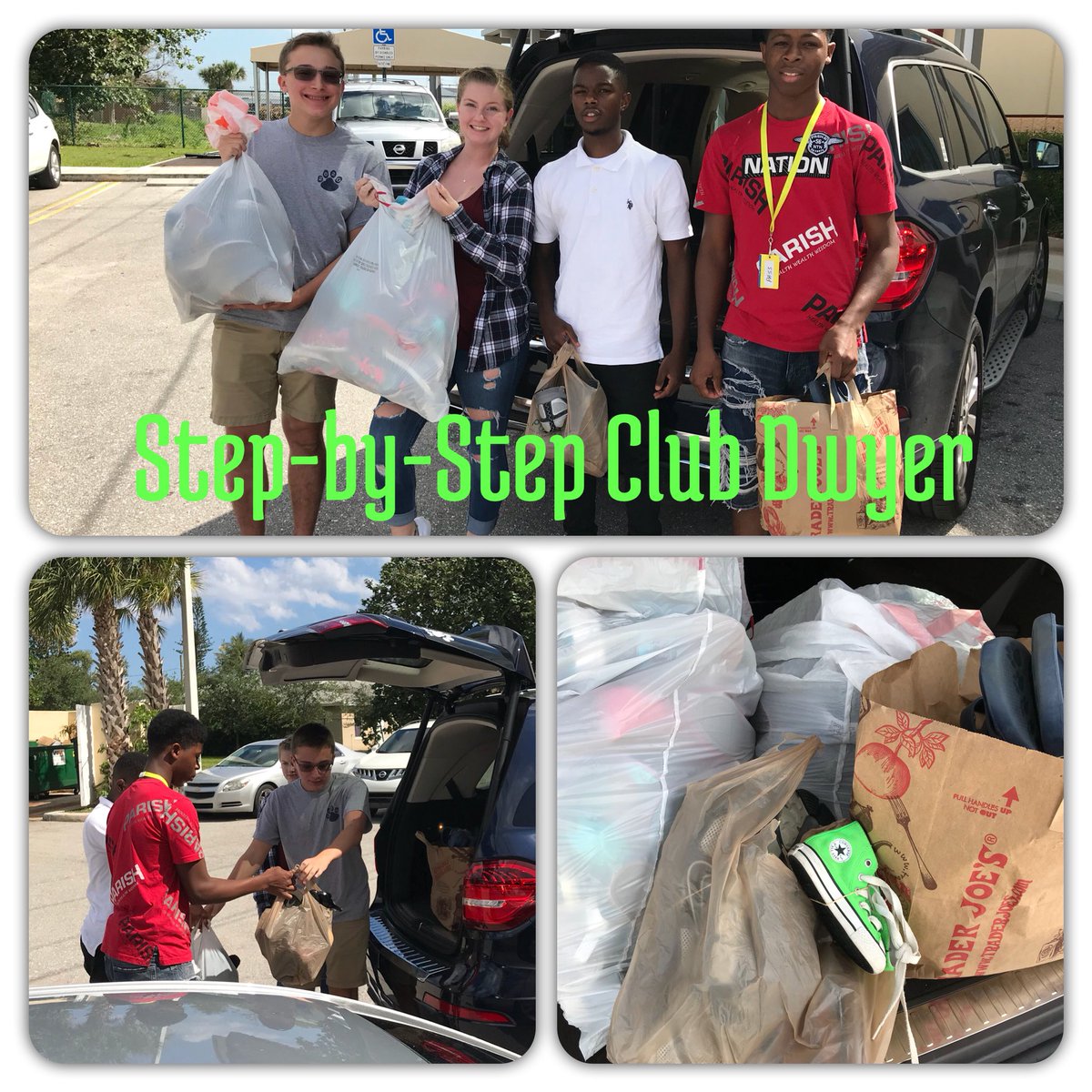 KellyMcWms's tweet photo. Step-by-Step Club officers Sam Rosenkranz and Anna Williams delivering shoes to the Boys and Girls Clubs of Palm Beach! #gopanthers @DwyerHS  @slpinpbg https://t.co/3RusSlgUQ9